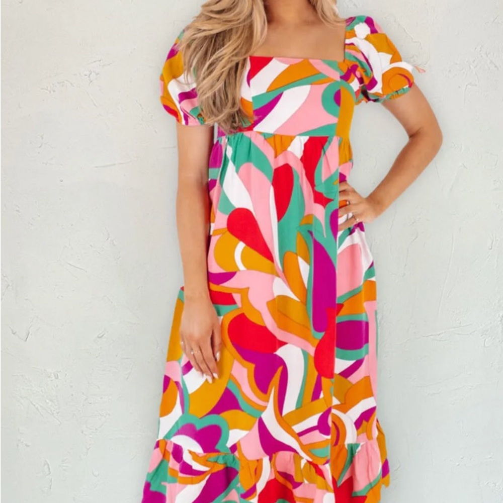 Abstract midi dress
